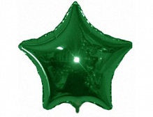 FM 32" звезда Зеленая без рисунка фольгированный шар
