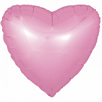 FM 18" сердце Сатин розовое без рисунка фольгированный шар