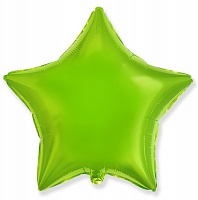 FM 18" звезда Зеленый Лайм без рисунка фольгированный шар