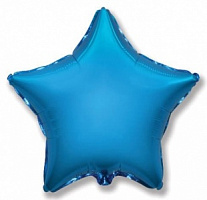 FM 4" звезда-микро Синяя без рисунка фольгированный шар