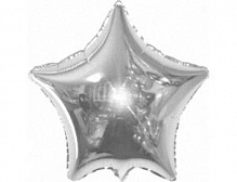 FM 32" звезда Серебро без рисунка фольгированный шар