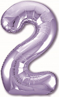 Agura Цифра 2 Slim Пастельный фиолетовый 755181 Фольга в упаковке